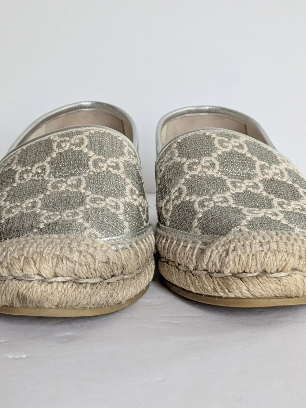 Gucci Gg Signature Heritage Logo Espadrilles Size 39